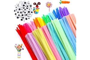 SHSHbuy wriggle bar,Pipe Cleaners Crafts Set,300 Pièces Fil Chenille Enfant, Fils Chenille Loisirs Creatifs pour Décorations et Artisanat Créatif Creatifs,DIY 30 * 0.6 cm