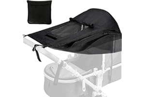XIONGHONGLONG Universal Kinderwagen Sonnensegel,mit UV Schutz 50+ und Wasserdicht,Sonnensegel kinderwagen,verstellbarer Kinderwagen Sonnenschutz,Verstellbar Sonnenschutz für Kinderwagen Buggy(schwarz)