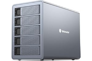 5 Bay Hard Drive Enclosure, Yottamaster Aluminum USB3.0 External 5 Bay HDD Enclosure for 3.5"/2.5" HDD/SSDs- Support 5X18TB- 80mm Fan inside- for Home & Office Storage [FS5U3]