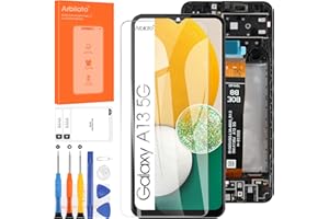 ARBILATO Bildschirm für Samsung Galaxy A13 5G Bildschirm Ersatz für Samsung A136 LCD-Bildschirm SM-A136U, SM-A136W, SM-A136B Touch Display Digitizer Montage Reparaturteile (schwarz mit Rahmen)