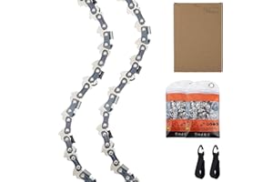 QIAOMIAO 2-Pack Chainsaw Chain for 14 Inch (35cm) Bar, 52 Drive Links, 3/8" LP Pitch .050" Gauge, Low-Kickback Saw Chain fits for Husqvarna, Einhell, McCulloch, Makita and More