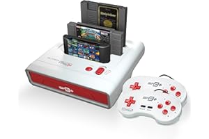 GEEK THEORY Retro-Bit Super Retro Trio HD Plus 720P 3 in 1 Console System - HDMI Port - for Original NES/SNES, Super Nintendo and Sega Genesis Games - Red/White