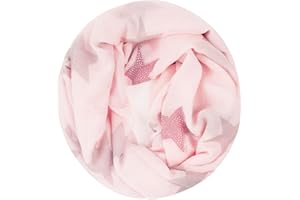 Glamexx24 Loop Schal mit Sternenmuster - Damen Leichter Langschal, Schlauchschal, Loopschal Tuch für Frühling und Herbst in vielen Farben