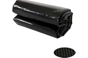 MENDLER Pool-Abdeckung Wärmeplane Abdeckplane Solarplane Solarabdeckung, Stärke: 400 µm - oval 7,31x3,65m schwarz