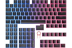 NYFTER - PBT Double-Shot Pudding Keycaps Key Set for Mechanical Keyboards - German ISO Layout, Compatible with 60%/75% Keyboards (Black, Full Layout)