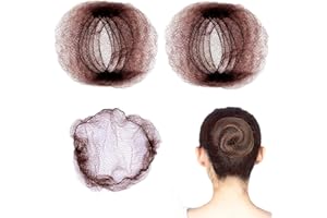 KSUKTSW 30 Pièces Filets à Cheveux Invisibles, Filets à Chignons, Filets à Cheveux Élastiques, Filets à Cheveux en Nylon Réutilisables, pour Film et TV, Danse, Agents de Bord, Infirmières (Café)