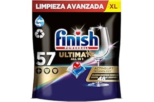 Finish Powerball Ultimate All in 1 Pastillas para el Lavavajillas, Eficaz contra Manchas Resecas, 57 Pastillas