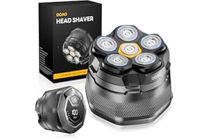 DOAO Head Shavers for Men, 6D Magnetic Floating Blades, Smooth Shave in 3 Minutes, USB-C Rechargeable, 180min Runtime, Wet & Dry, Easy Clean, Anti-Slip Design，A6 Plus