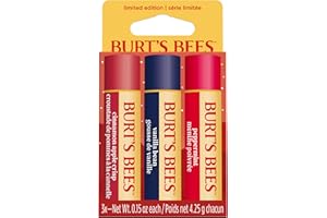 BURT'S BEES Burt’s Bees Lip Balm Gift Set, Cinnamon Apple Crisp, Vanilla Bean, Peppermint, Lip Balm Multipack, 100% Natural Origin, 3x4.25g