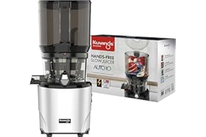 Kuvings AUTO10 Spremiagrumi e Centrifuga - Lenta e facile da pulire, capacità 3L, motore da 200W ideale per frutta, verdura e smoothies. (Argento Chiaro)