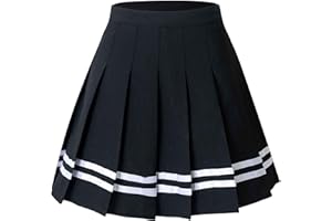 Hoerev Femmes Filles Évasé Casual Mini École Tennis Patineur Casual Jupe De Danse avec Deux Poches Latérales Et Short Intérieur