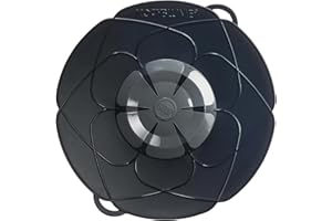 Kochblume das Original, Silikon Überkochschutz für Töpfe und Pfannen, Mikrowellen-Deckel, Spritzschutz und Dampfgar-Aufsatz | (anthrazit, XL | Topfgröße 20-28cm)