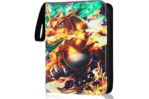 ROUNQUE Sammelalbum für Karten, 50 Seiten 400 Karten Reißverschlüsse Wasserdicht PU Karten Halter, Card Collection Sammelheft