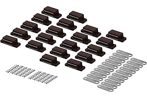 GLOBSTAR 20 x zatrzask magnetyczny do drzwi, magnes meblowy, zamknięcie magnetyczne, brązowe