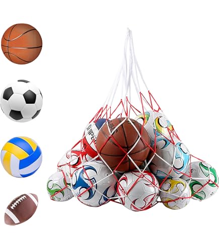 Rete Per Pallone Calcio Pallavolo Sacca Rete Per Palloni Da Basket E Calcio: Zaino Portatile Per Sportivi Borsa Basket - 2