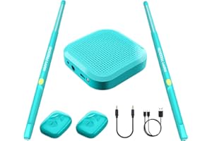 OneNine Air Electronic Drums, set di batteria elettronica virtuale portatile, con bacchette, pedali/adattatore audio/cavo AUX e 8 suoni, E-drum per principianti e adulti