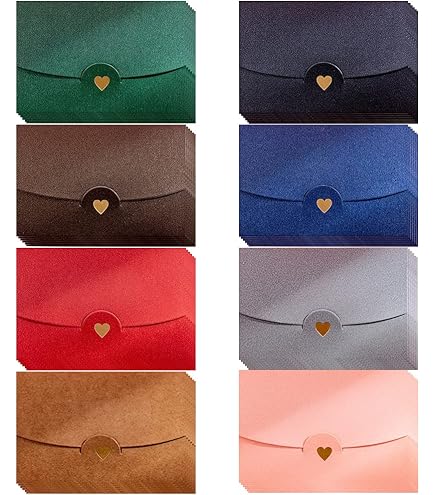 Lot De 30 Enveloppes Colorées Avec Bordure Dorée - Format 13.3x18.3 Cm, Rabat En V, Autocollants Cœur Doré, Pour Mariage, Fête, Invitations, Cartes Faites Main