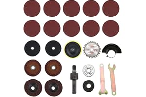 YUANYUU 24 Stück Winkelschleifer Zubehör, Elektrische Bohrmaschine Winkelschleifer Pleuel Set, Flex Schleifscheibe, mit 5 Stück Trennscheiben zum Konturenschleifen, Polieren