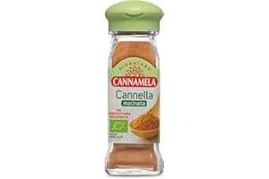 Cannamela - Linea Bionatura, Cannella macinata Bio, Confezione da 42g. Ideale per strudel e torte di mele, crema al mascarpone, gelato, brasati, confetture, vin brulè