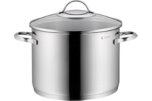 WMF Pentola per zuppa di verdure a induzione 24 cm, coperchio in vetro, pentola grande 8,8 l, acciaio inossidabile lucido Cromargan, non patinata, adatta al forno