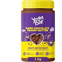 Yogabar Dark Chocolate Peanut Butter| Creamy & Chocolatey | Slow Roasted | Non-GMO Premium Peanuts | 1kg
