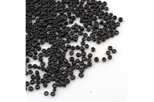 6500 perline di vetro opache, 2 mm, opache, 11/0, perline opache, per lavori artigianali, colori assortiti (nero)