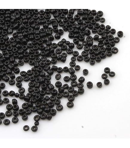 Perlin Rocailles Glasperlen - 8000 Stück, 2 Mm X 2,5 Mm, Schwarz - Ideal Für DIY-Schmuck, Armband, Halskette & Bastelprojekte