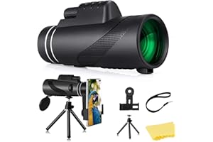 LEGDOR Télescope monoculaire 80 x 100 HD vision nocturne avec support pour smartphone, trépied, zoom haute puissance, monoculaire pour l'observation des oiseaux, la randonnée, l'observation des étoiles, les