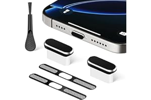Yamobi 5 teiliges USB C Staubschutz Set,Ladebuchse Schutz USB C Schutz mit Metall Lautsprecherabdeckung,Staubschutz USB C für iPhone 15/16 Series