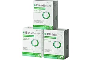 BlinkBetter Tea Tree Oil Eyelid Wipes - 60 x Natural Blepharitis, MGD & Dry Eye Relief Wipes | Cleansing, Soothing, Dual-Textured, Triple Moisture Formula | Biodegradable & Gentle (Pack of 3)