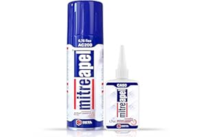 Mitreapel Colle Super Ca (1x50 gr) Avec Activateur D'Adhésif En Aérosol (1x200 ml) - Colle Cyanoacrylate Pour L'Artisanat Et La Construction|1 Paquet