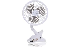 Dreambaby EZY-Fit® Deluxe Clip-On Stroller Fan - Ventilatore Portatile da Passeggio - Nuova Versione 2019 (Colore: Bianco)