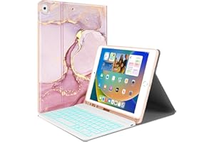 JUQITECH Backlit Keyboard Case for iPad 9th Generation (2021)/8th Gen (2020)/7th Gen(2019) 10.2inch, Smart Cover Case with Magnetically Detachable Wireless Keyboard for iPad Air 3, iPad Pro 10.5 2017