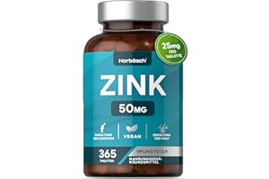 HORBÄACH Zink Tabletten Hochdosiert | 365 Vegane Tabletten - Bis Zu 1 Jahr Vorrat | Zinc Supplement | Immunsystem Booster für Männer und Frauen | von Horbaach