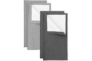 MAKENLUG 4pcs Silver Polishing Cloth, Double-Side Jewelry Cleaning Cloths 4 Layer Jewelry Polishing Cloths for Sterling Silver Gold Platinum Jewelry Cleaning (7.87x7.87in)