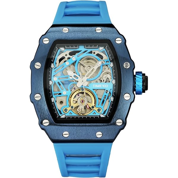 Silverora Orologio Uomo In Silicone A Forma Di Tonneau – Impermeabile 3 ATM, Movimento Al Quarzo, Calendario E Lancette Luminose – Regalo Sportivo E Di Moda