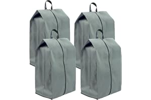 BILIPLE Sacchetti Portascarpe,4 Pezzi Viaggio Scarpe Borse,Borsa per Scarpe Portatile,Resistente All'acqua Antipolvere Scarpe Borse,con Cerniera e manico,per Uso Quotidiano e Trekking(Grigio)