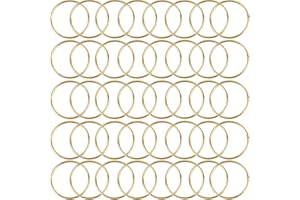 BetterJonny 40Pcs Metallringe zum Basteln, 5cm Metallringe Drahtringe Deko Ringe Makramee Zubehör Deko Metall Ringe zum Aufhängen für Traumfänger Ring Makramee Ring Wickeltechnik Hochzeitskranz, Gold