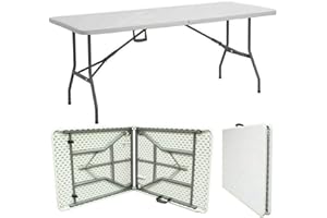 DENNY SHOP Denny International Heavy Duty Folding Table for Catering Camping Table Trestle for BBQ Picnic Party (5 ft Trestle Table)