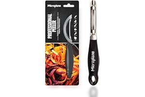 Microplane Éplucheur/Économe à lame pivotante ultra-affutée en acier inoxydable s´adapte aux gauchers et aux droitiers