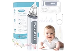 EDTEANU Aspiratore Nasale Neonato Elettrico, Narhinel Aspiratore Nasale,Lavaggi Nasali Neonato,Aspiratore Nasale Elettrico,con 3 Livelli di Aspirazione e 3 Punte,con Musica e Luce,per Neonati,Bambini