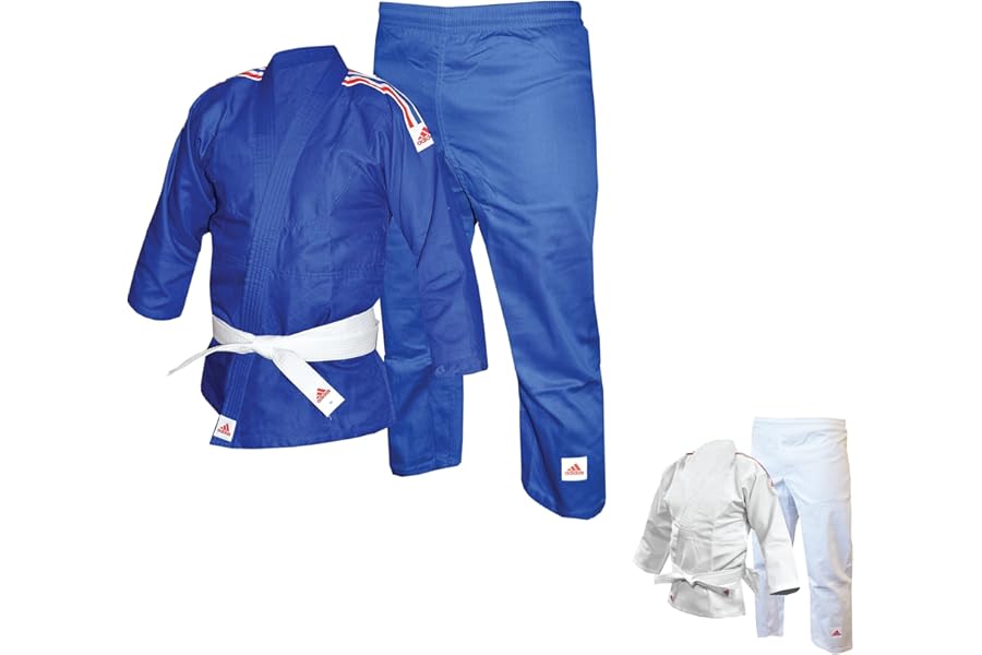 Adidas | Judo Gi For Men, Women & Kids | Perfect For Training And Sparring | Lightweight Polycotton Martial Arts Uniform. White Belt Included. 250 Gram/ 9oz (Sizes 110-160cm