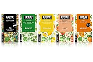 INSTICK JUST ADD WATER INSTICK Boisson instantanée sans sucre | Lot 1-5 paquets de 12 sachets chacun pour 12x0,5L | différentes sortes classiques| boisson en poudre - végétalienne, faible en calories, avec vitamine C