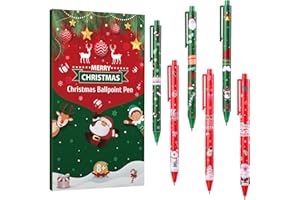 Kesote Penne Natalizie, 24 Pezzi Penne Natale, Biro Natalizie per Bambini e Adulti