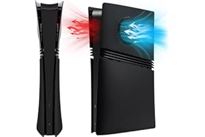 Mcbazel Protective Dustproof Replacement Side Panel Plate Faceplate Cover with Vent Case Plate with Cooling Grille for PS5 Pro Digital Edition Console-Black(Not for PS5 Slim/PS5)