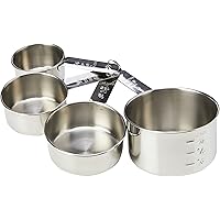 Dexam 17840994 Faringdon Set of 4 Stainless Steel Measuring Cups, 60, 80, 125, 250ml, Silver