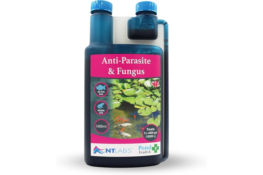 NT Labs Pond Eradick, Pond Fish Medicine, Anti-Parasite & Fungus, Parasite Treatment for Pond Fish, Treatment for Fungal Infections (1 Litre)