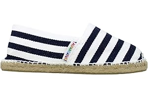 Alpargatus Paire d'espadrilles plates avec rayures marines pour femme