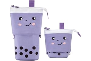 YeahBoom Federmäppchen Reißverschluss,2-in-1 Schlampermäppchen und Stifteköcher,Federmäppchen Mädchen,Ständer Bleistifthalter,Teleskopisch Mäppchen,Stifteköcher für Teenager Schülerin