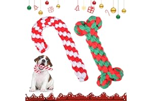 ZEYOU Dog Rope Toy Set for Christmas,3Pcs Christmas Pet Chew Toys Dog Toys Christmas Candy Cane Pet Chew Rope Toy Durable Braided Cotton Rope Toy Large Cotton Rope Pet Toy for Christmas Dog Pets Chewing